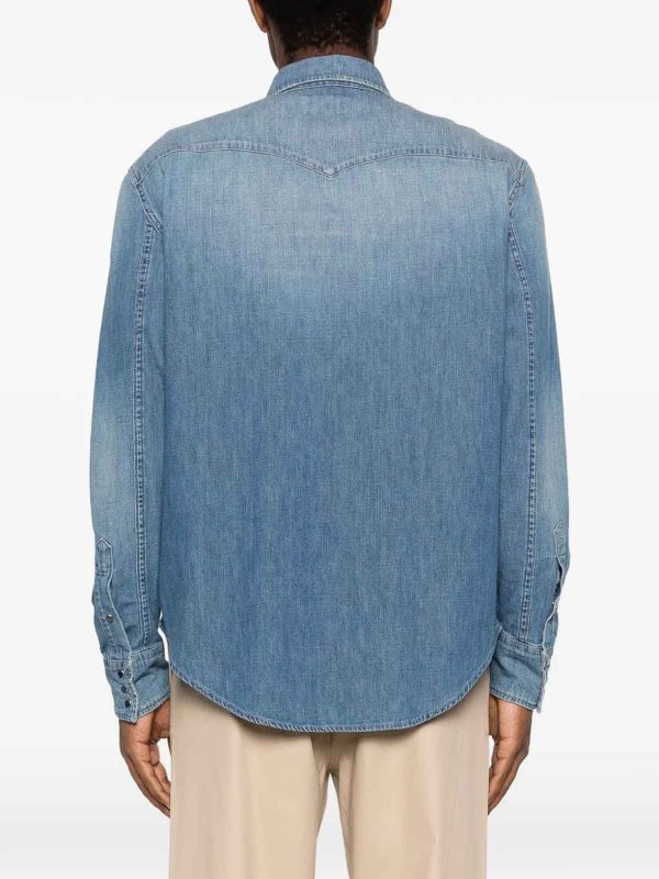 The Best Shops DONDUP: camicie - Camicia Regular  In Denim Blu