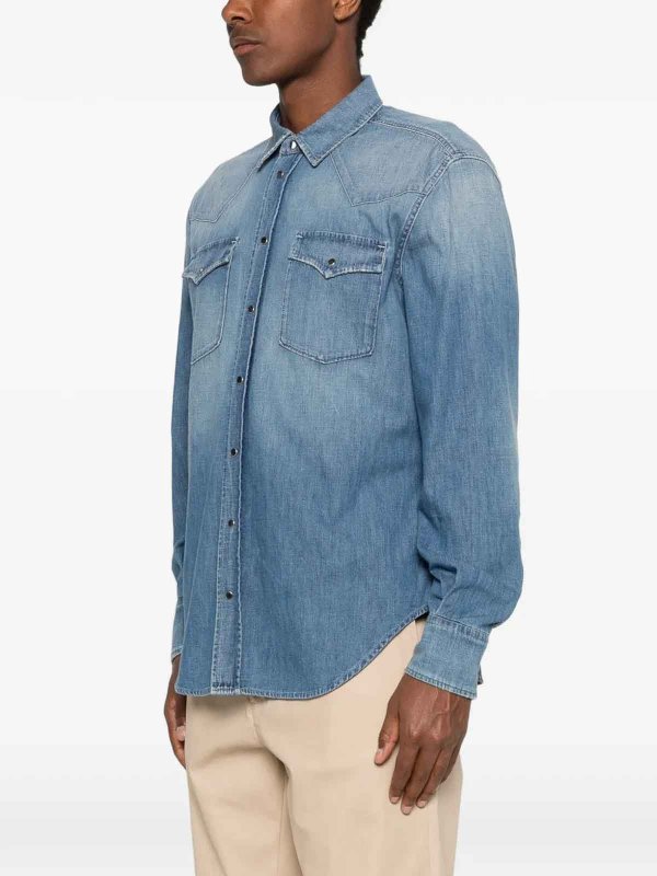Camicia Regular  In Denim Blu shop online: DONDUP