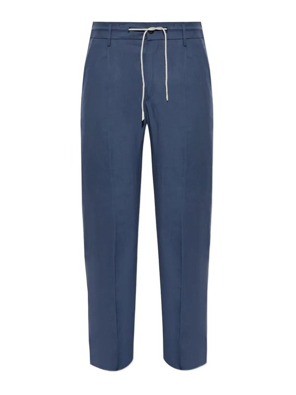 ELEVENTY: casual trousers - Blue Elasticated Jogger Pants