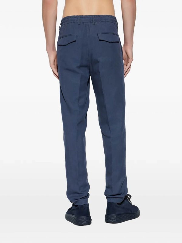 ELEVENTY: casual trousers online - Blue Elasticated Jogger Pants