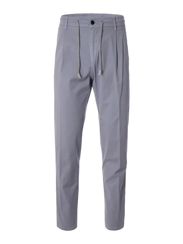 ELEVENTY: casual trousers - Light Blue Elasticated Jogger Pants