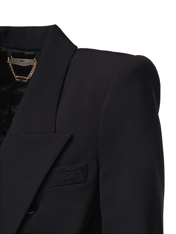 ELISABETTA FRANCHI: blazers online - Black Jacket