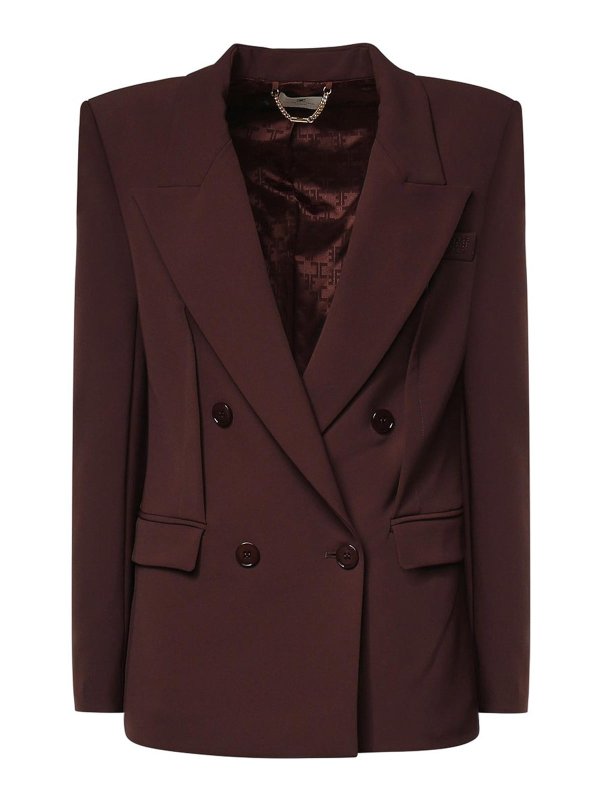 ELISABETTA FRANCHI: blazers - Cocoa jacket