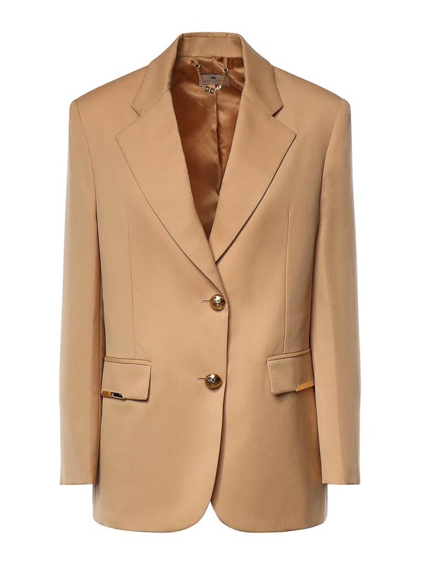 ELISABETTA FRANCHI: blazers - Camel jacket