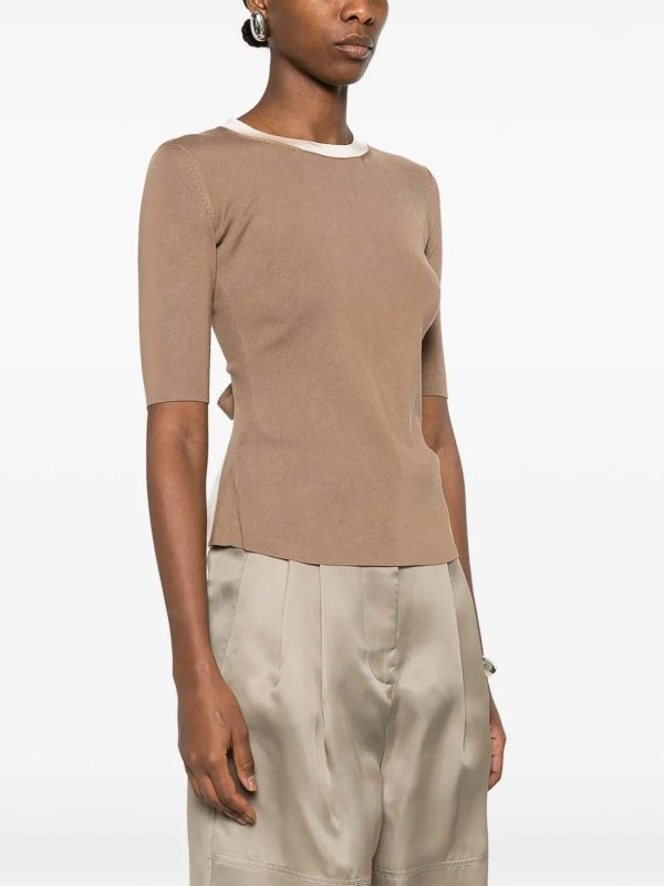 ELISABETTA FRANCHI: クルーネック online - クルーネック - ダークグレー