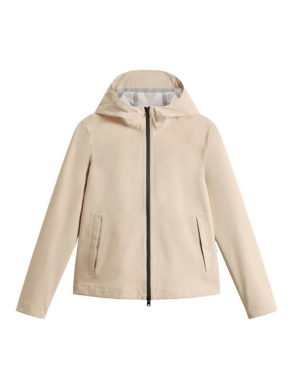WOOLRICH: casual jackets - Light Stretch Jacket White Pepper