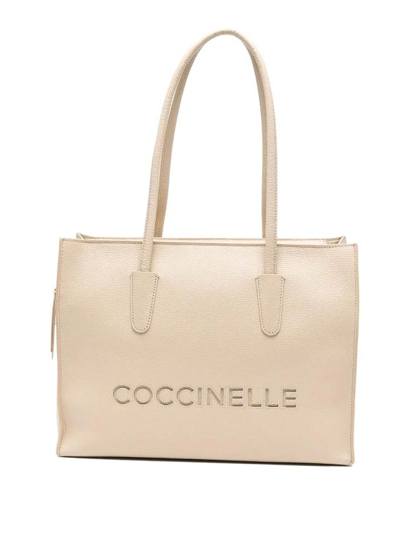 COCCINELLE: totes bags - Handbag Grained   Sandshell Sandshell