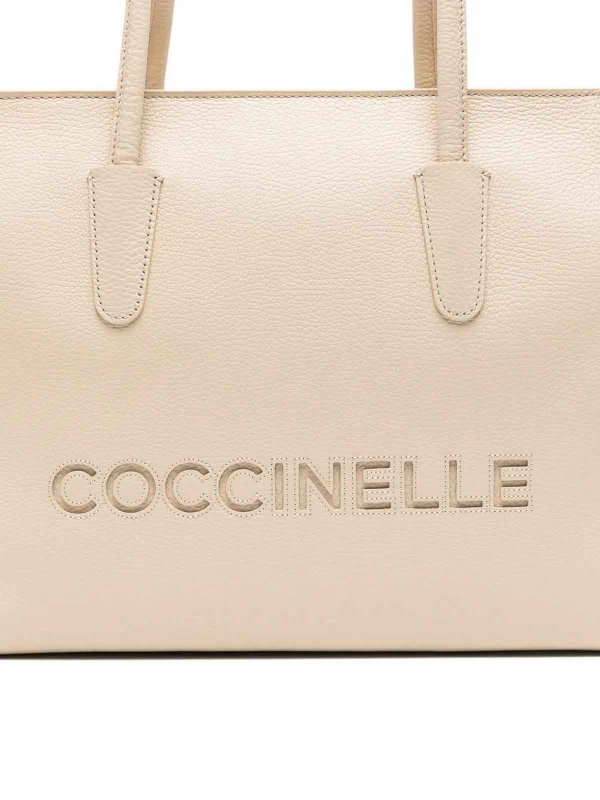 The Best Shops COCCINELLE: totes bags - Handbag Grained   Sandshell Sandshell