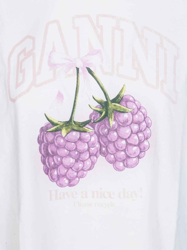 The Best Shops GANNI: t-shirt - Jersey basic di cotone a maniche lunghe