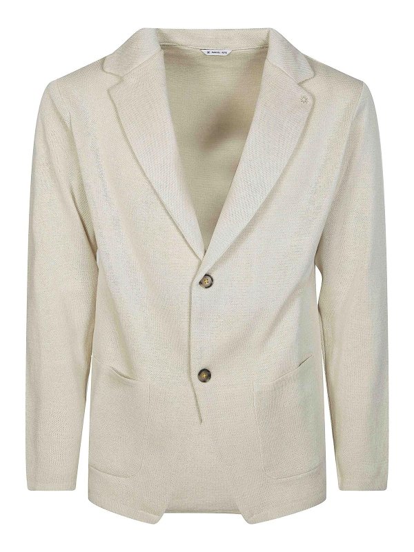 MANUEL RITZ : blazers - Single-breasted knitted jacket