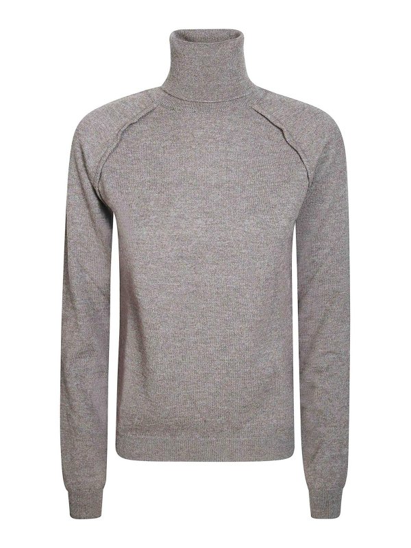 DONDUP: Pull col rond - Pull Col Rond - Marron