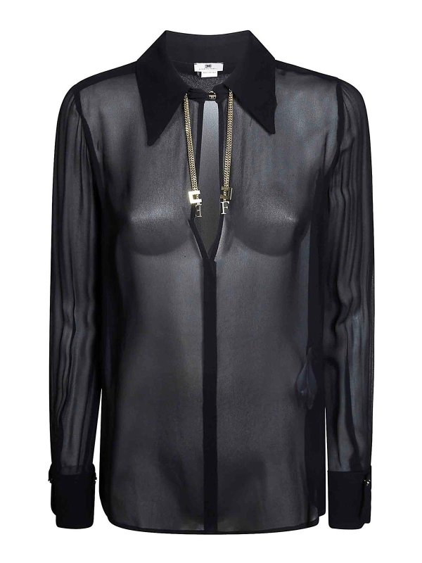 ELISABETTA FRANCHI: シャツ - シャツ - 黒