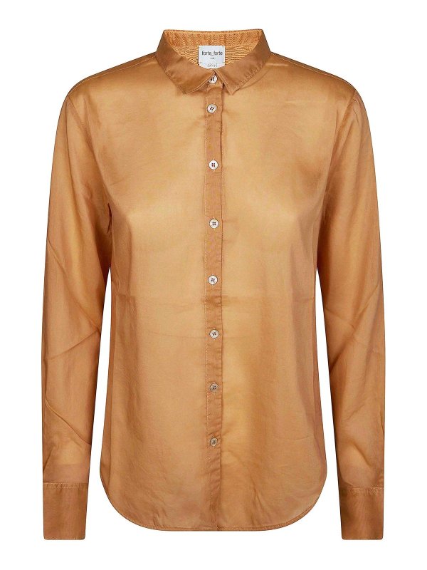 FORTE FORTE: camicie - Camicia Cotone Seta Voile Regular