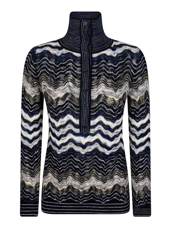 MISSONI: Col roulé & Col polo - Pull Col Roulé - Bleu