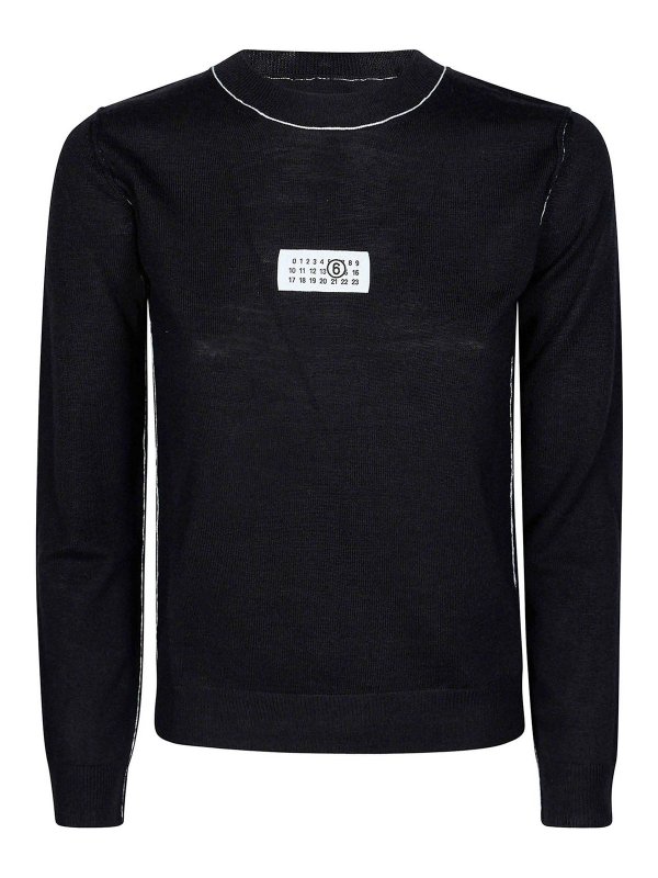 MM6 MAISON MARGIELA: クルーネック - クルーネック - 黒