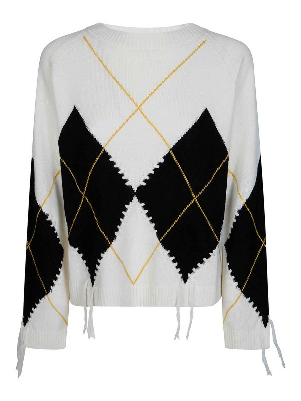 Pinko: crew necks - Bern Pull Argyle Openwork