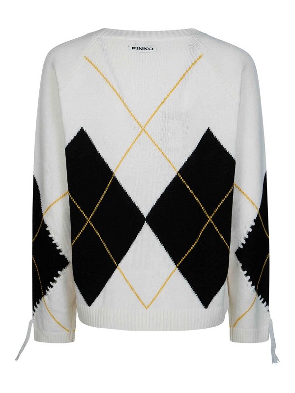 Pinko: crew necks online - Bern Pull Argyle Openwork