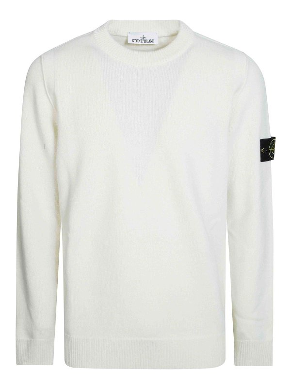 STONE ISLAND: Strickpullover mit Rundhalsausschnitt - Rundhalspullover - Beige