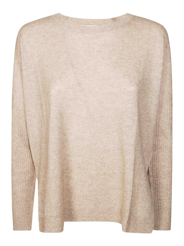 ABSOLUT CASHMERE: Strickpullover mit Rundhalsausschnitt - Rundhalspullover - Beige
