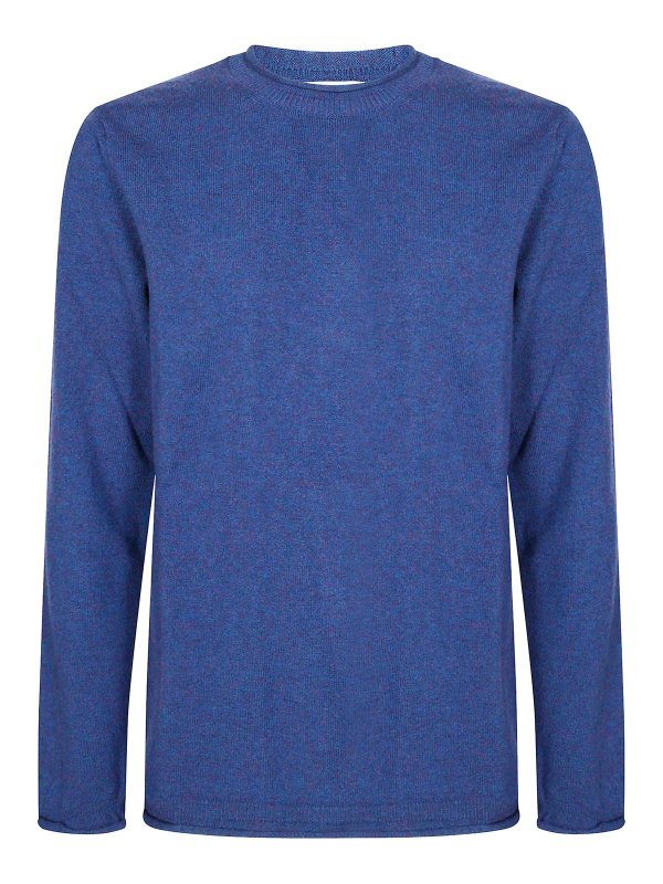 COMME DES GARCONS: Strickpullover mit Rundhalsausschnitt - Rundhalspullover - Blau