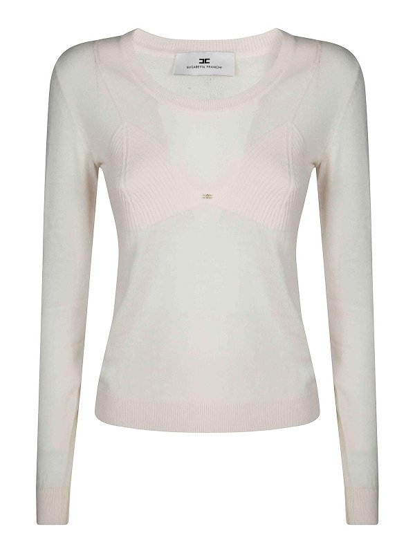 ELISABETTA FRANCHI: クルーネック - クルーネック - 白