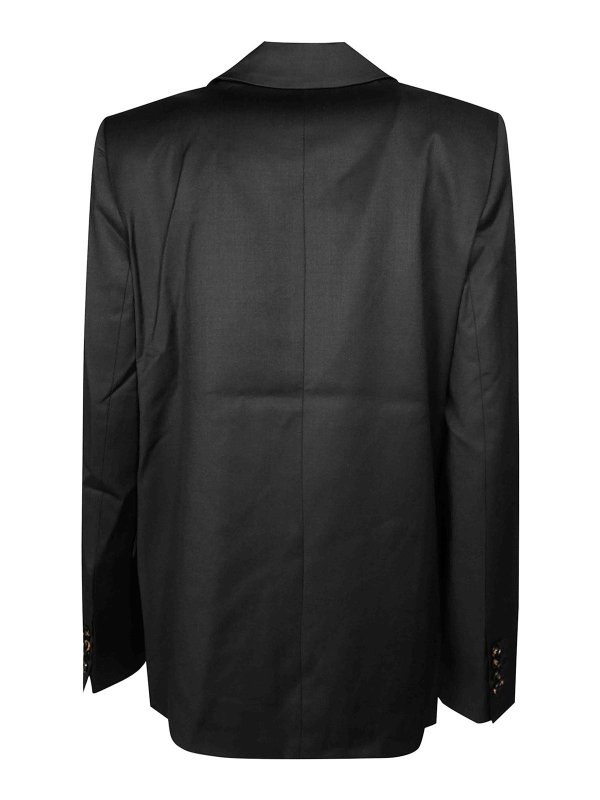 GANNI: blazers online - Calendered Wool Blazer