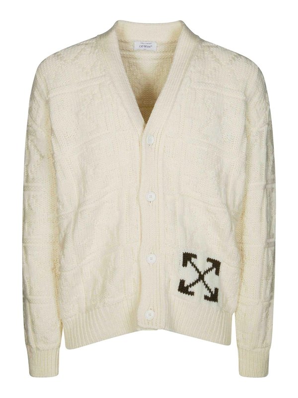 OFF-WHITE: Cardigans - Cardigan - Creme
