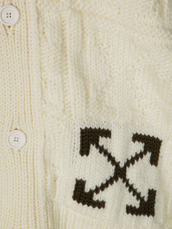 The Best Shops OFF-WHITE: Cardigans - Cardigan - Creme