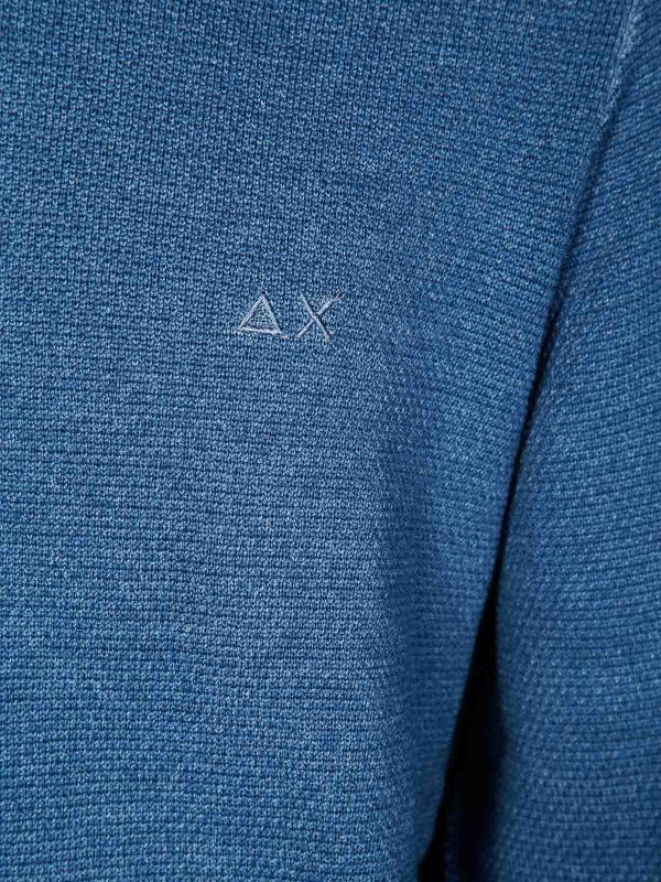 The Best Shops SUN 68: Strickpullover mit Rundhalsausschnitt - Rundhalspullover - Hellblau