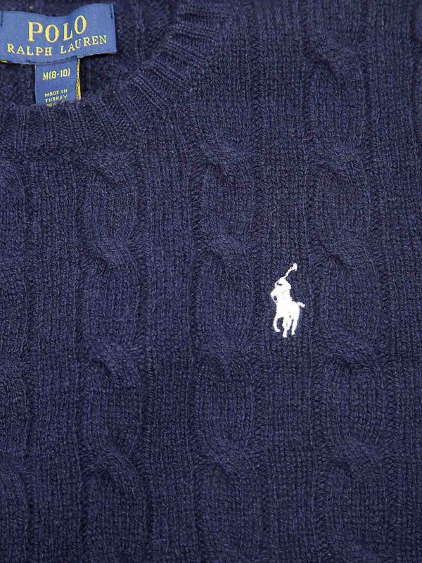 The Best Shops RALPH LAUREN: Strickpullover mit Rundhalsausschnitt - Rundhalspullover - Blau