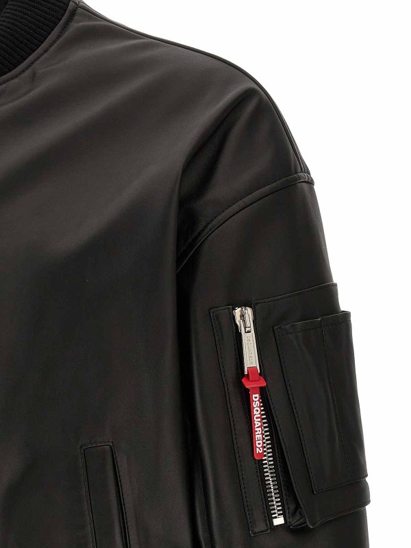 Bomber in pelle shop online: DSQUARED2