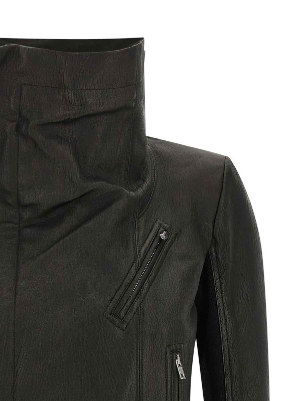 The Best Shops RICK OWENS: レザージャケット - レザージャケット - 黒