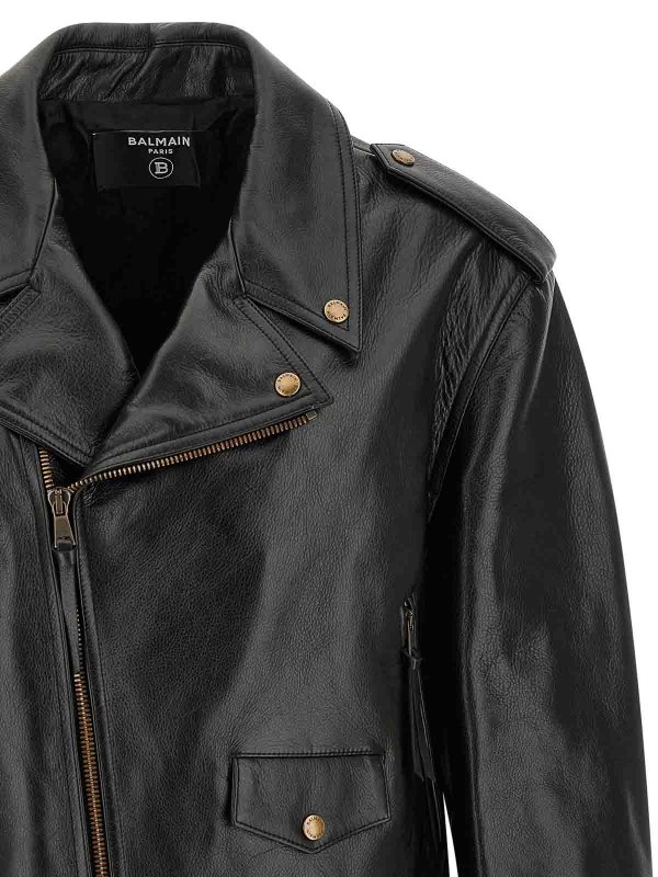 The Best Shops Balmain: giacche in pelle - Giacca da motociclista