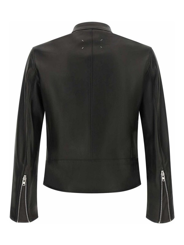 Maison Margiela: leather jacket online - 5-zip
