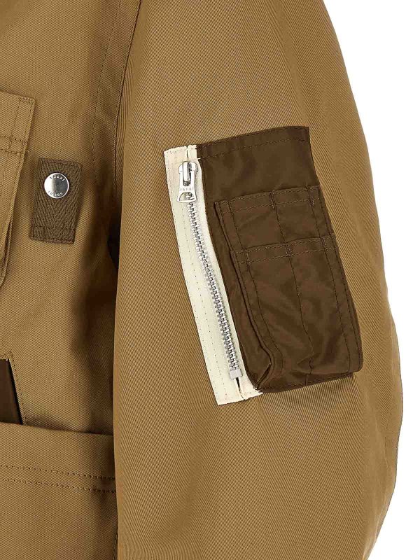 Sacai buy online レザーコート - ブラウン