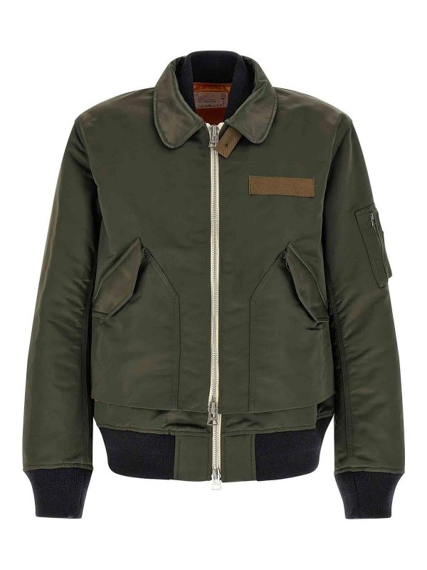 Sacai: knee length coats - Double layer blouson