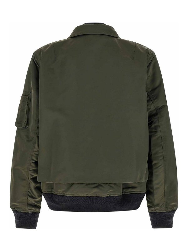 Sacai: knee length coats online - Double layer blouson