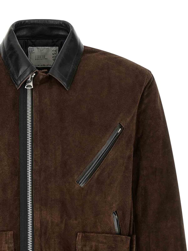 The Best Shops Sacai: leather coats - Suede blouson