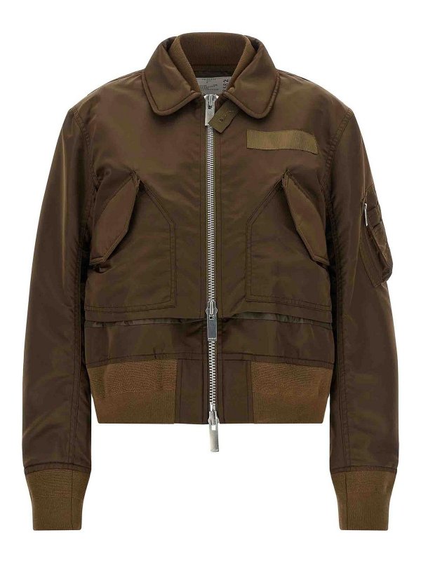 Sacai: cappotti al ginocchio - Giubbotto doppio strato