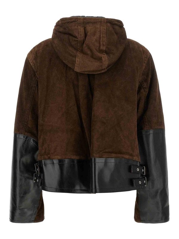 Sacai: leather jacket online - Suede jacket