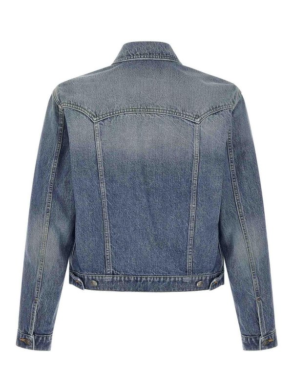 VERSACE: denim jacket online - medusa