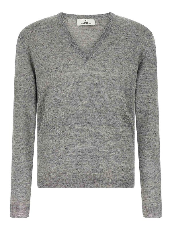RIVVIA PROJECT: Strickpullover mit Rundhalsausschnitt - Rundhalspullover - Grau