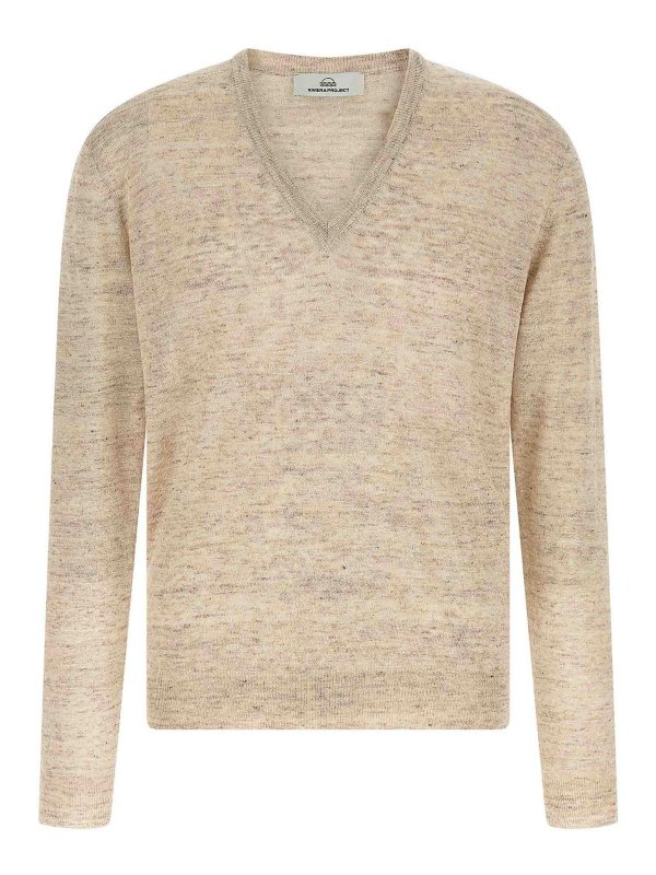 RIVVIA PROJECT: Strickpullover mit Rundhalsausschnitt - Rundhalspullover - Beige