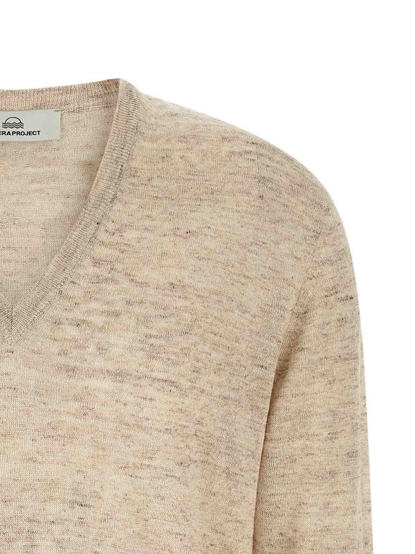 The Best Shops RIVVIA PROJECT: Strickpullover mit Rundhalsausschnitt - Rundhalspullover - Beige