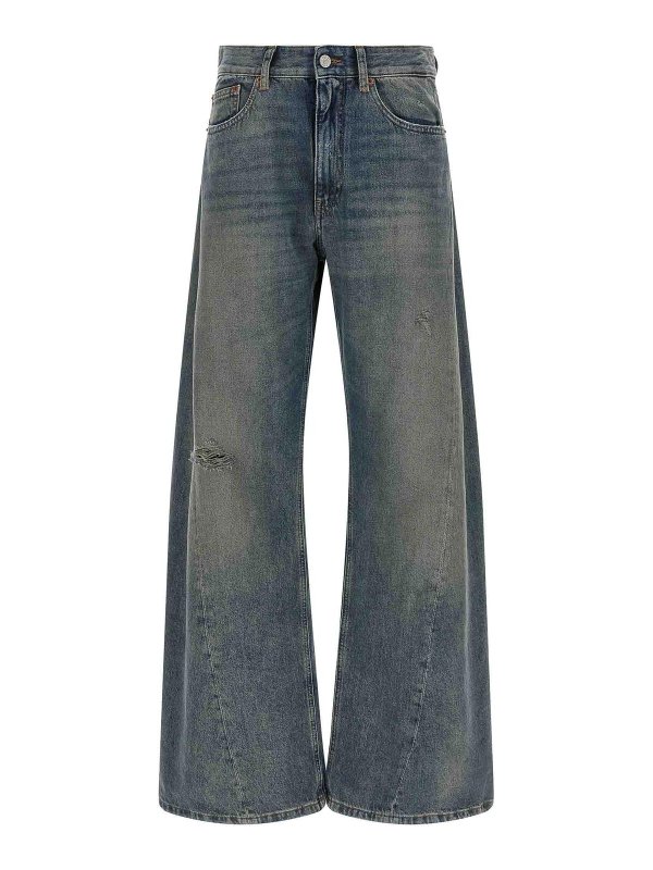 MM6 MAISON MARGIELA: ストレートジーンズ - ストレートジーンズ - ブルー