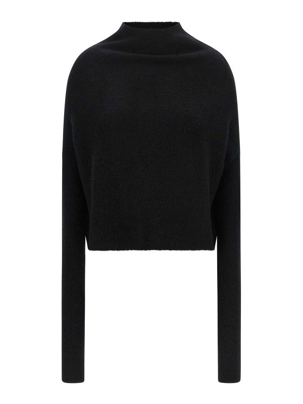 RICK OWENS: Strickpullover mit Rundhalsausschnitt - Rundhalspullover - Schwarz