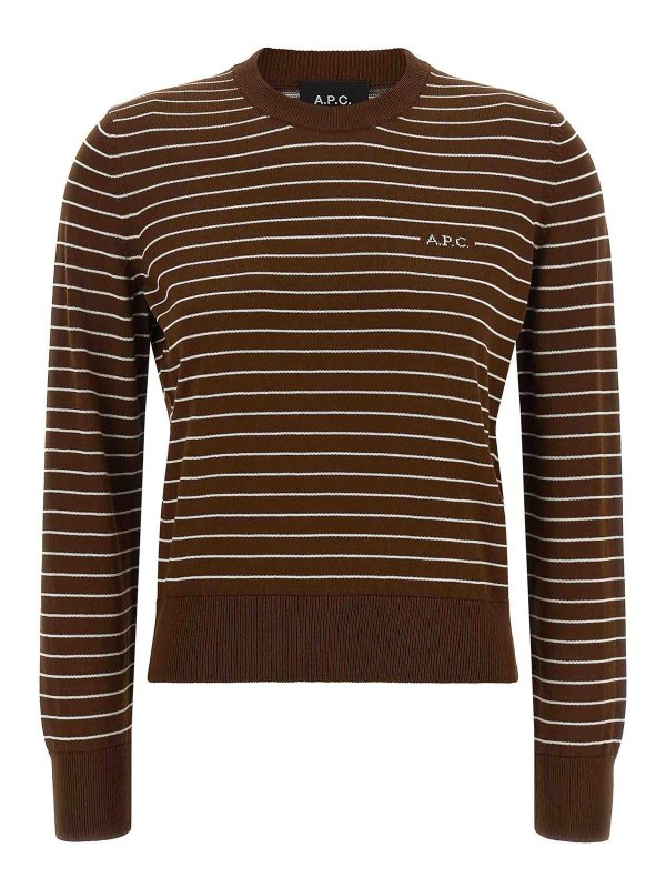 A.P.C.: Suéteres con cuello pico - Suéter Cuello Redondo - Marrón