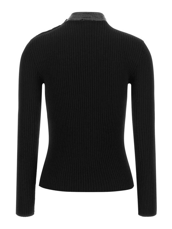 Courreges: Strickpullover mit Rundhalsausschnitt online - Rundhalspullover - Schwarz