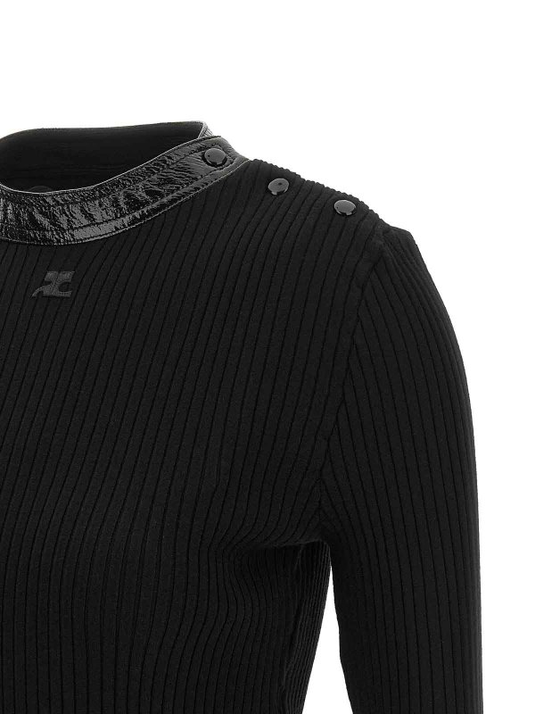 Rundhalspullover - Schwarz shop online: Courreges