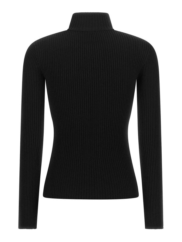 Courreges: Strickpullover mit Rundhalsausschnitt online - Rundhalspullover - Schwarz